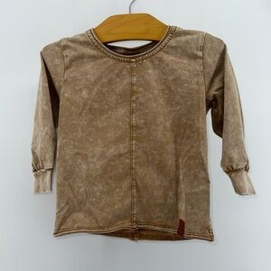 Little Bipsy Baby Boy's Brown Acid Washed Shirt - Size 12-18 months - Like New!